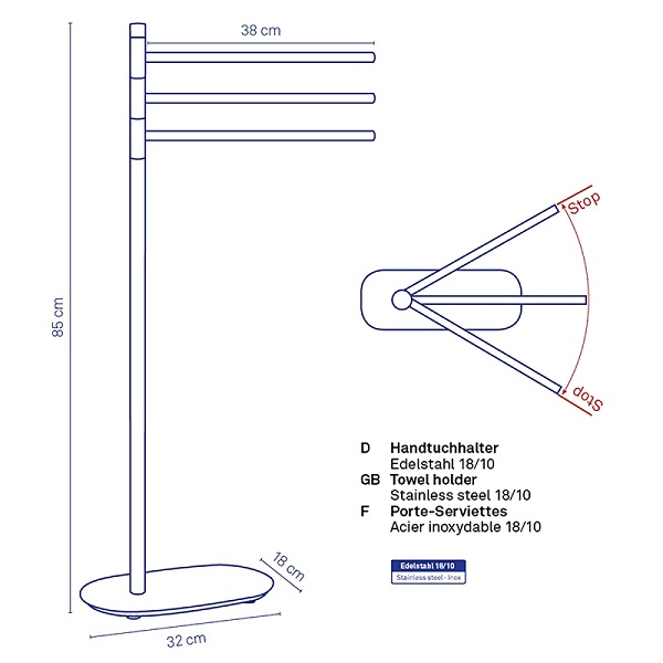 جا حوله اي ايستاده استيل Lucido - Image 5